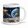 Mug Jules Verne - De la Terre à la Lune, façon tableau, anse à droite