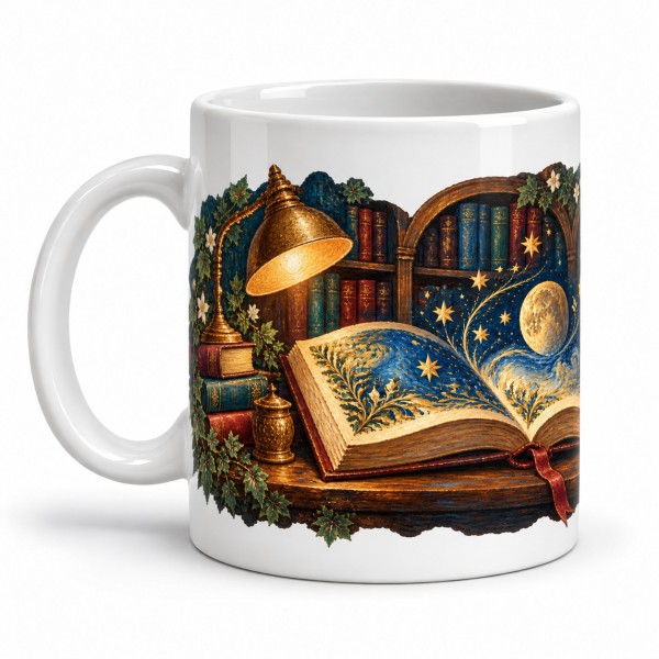 Mug imaginaire - La Bibliothèque des songes, anse à gauche