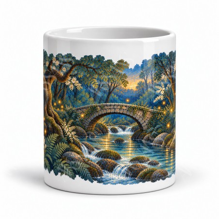 Mug imaginaire - La Forêt des lucioles, vue de face