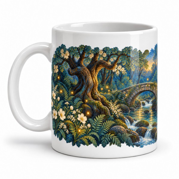Mug imaginaire - La Forêt des lucioles, anse à gauche