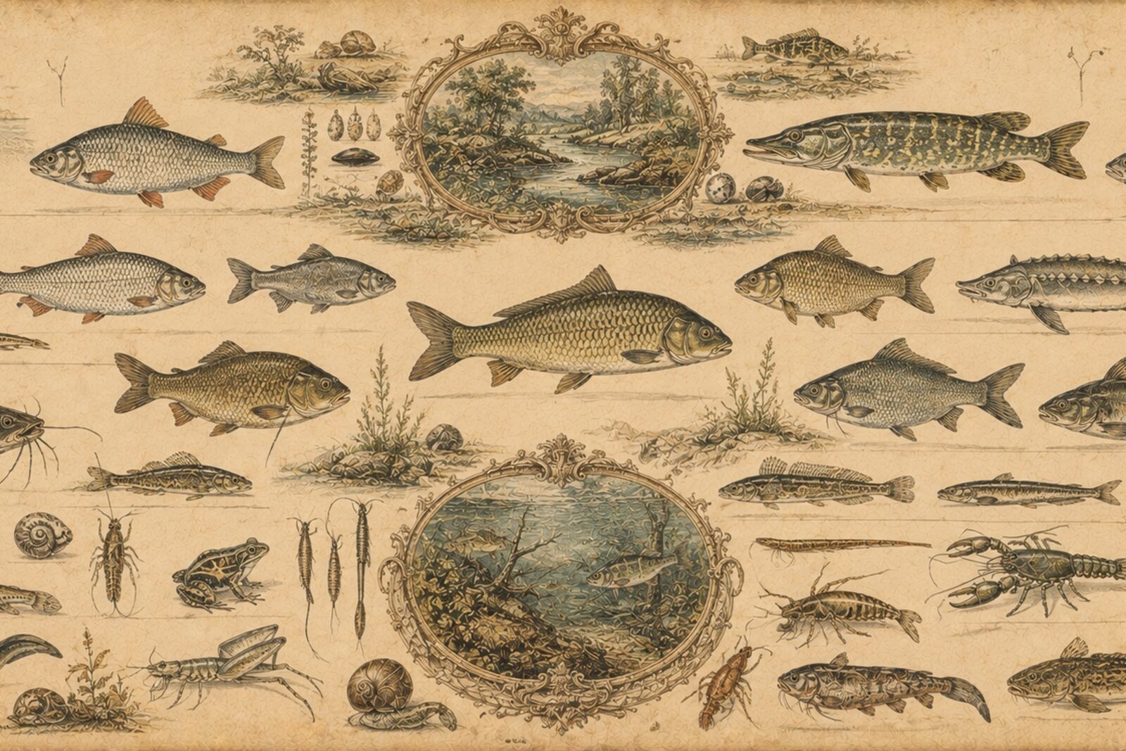 Mise en situation - Atlas des poissons d'eau douce (vue 01)