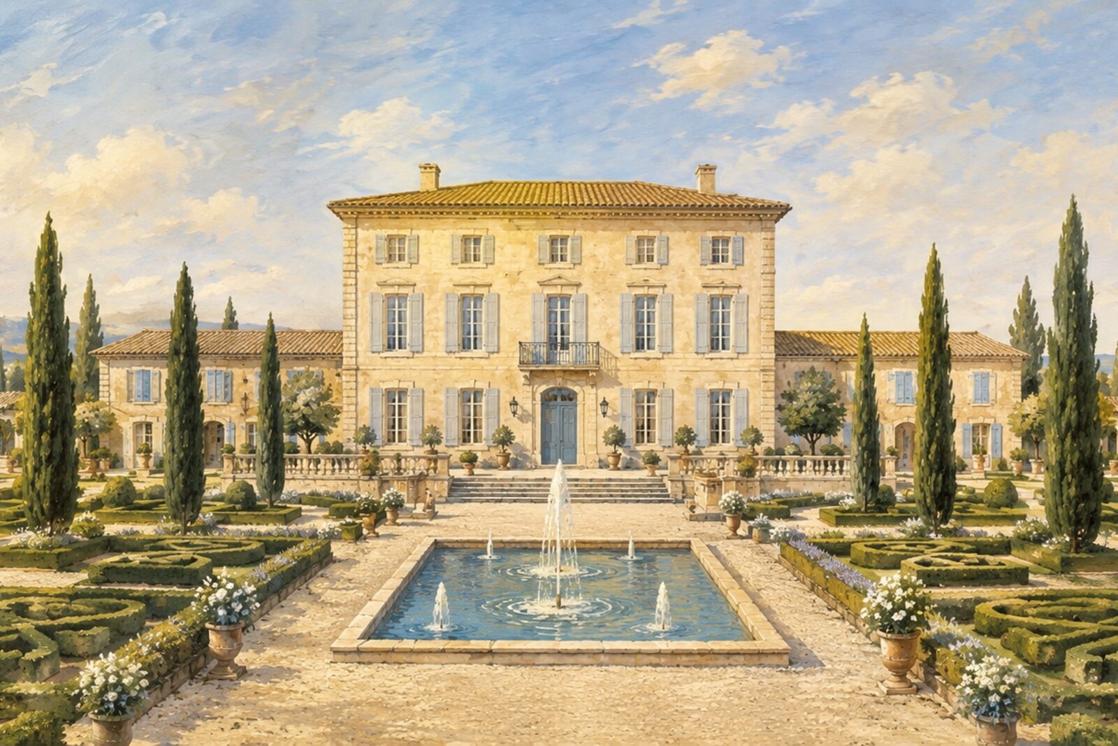 Mise en situation - Bastide et jardin (vue 01)