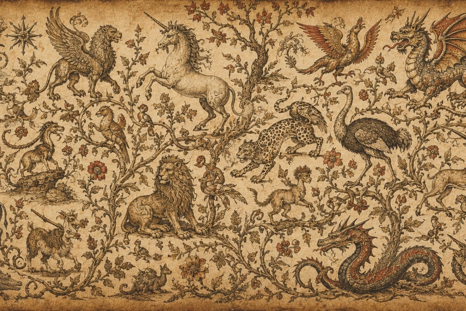 Mise en situation - Bestiaire fantastique gravé (vue 01)