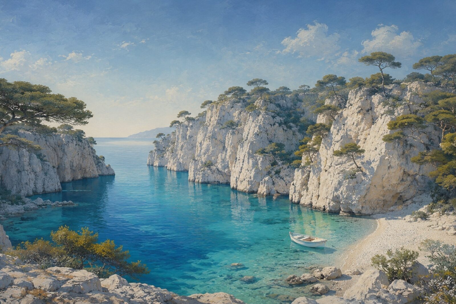 Mise en situation - Calanque secrète au matin (vue 01)