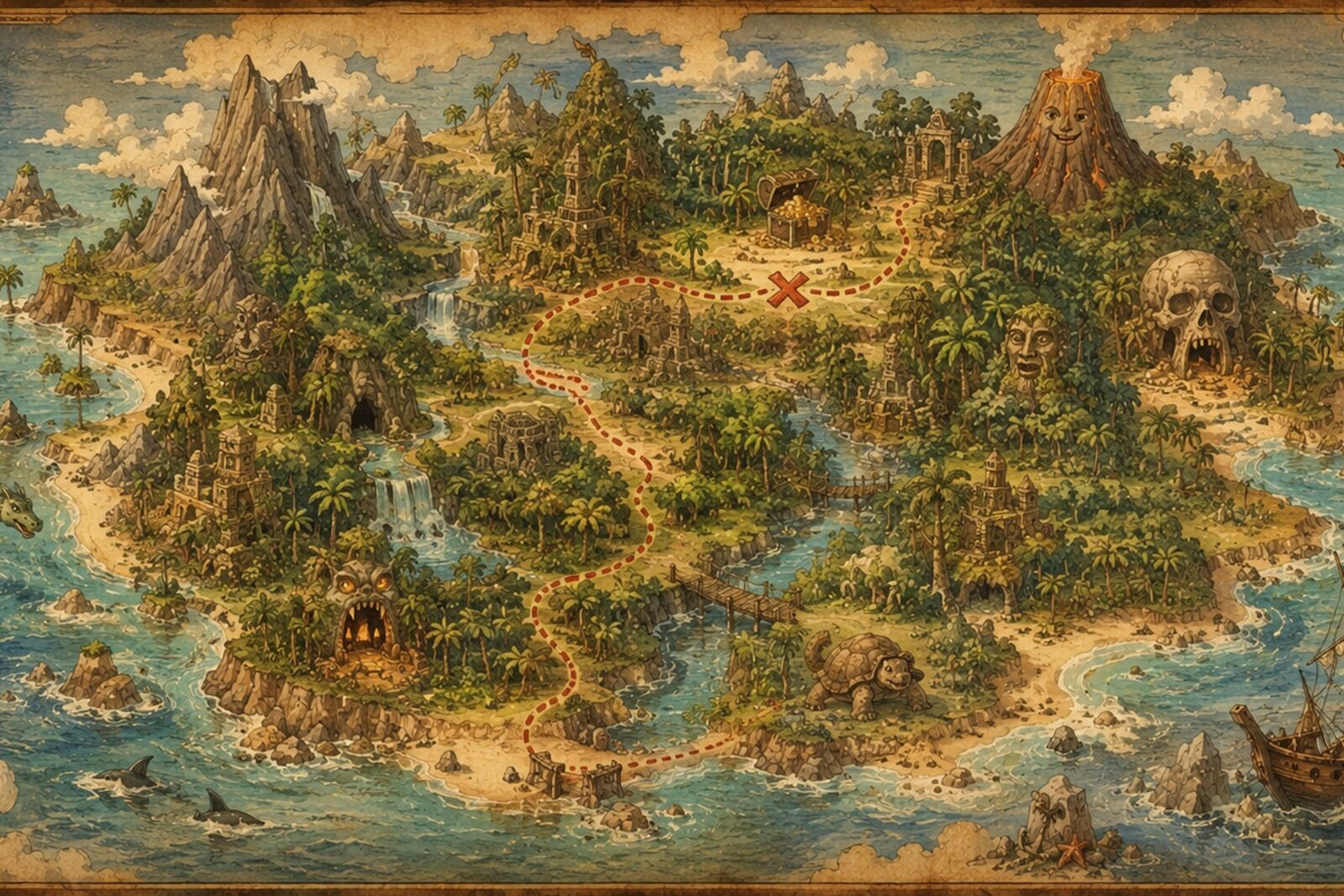 Mise en situation - Carte au trésor des aventuriers (vue 01)