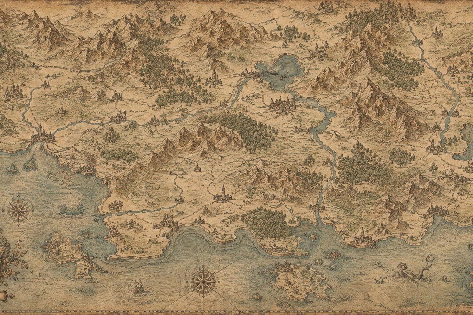 Mise en situation - Carte d'une région imaginaire (vue 01)