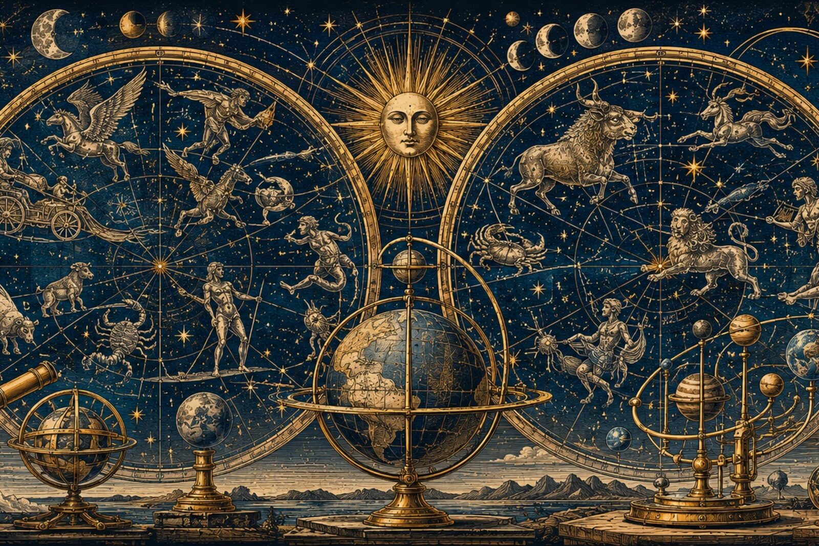 Mise en situation - Carte du ciel et machines célestes (vue 01)