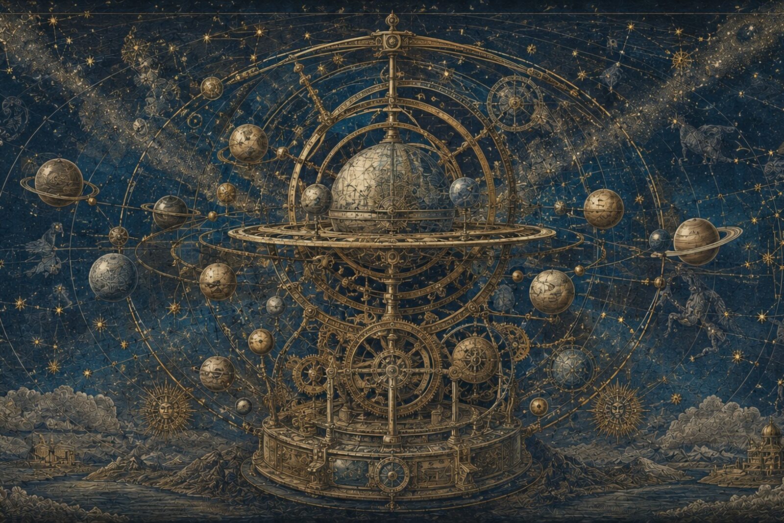Mise en situation - Carte stellaire et machine planétaire (vue 01)