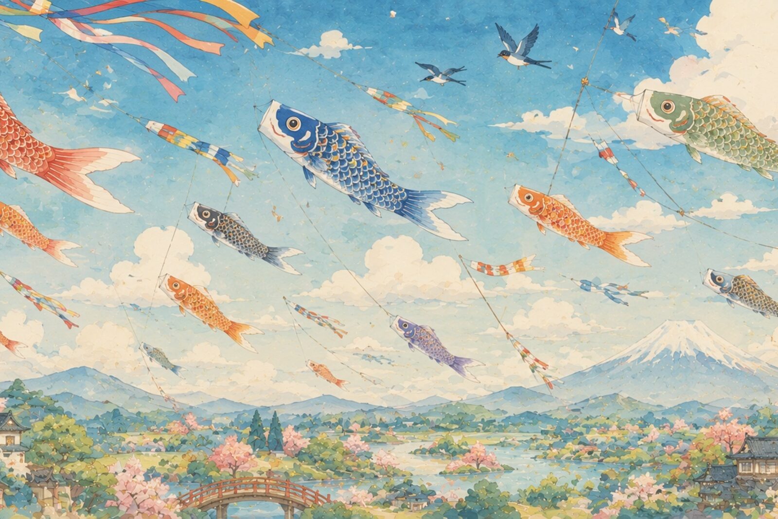 Mise en situation — Cerfs-volants carpes (vue 01)