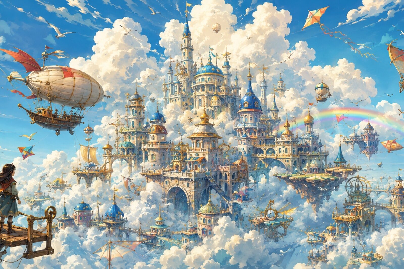 Mise en situation - Cité dans les nuages et machines volantes (vue 01)