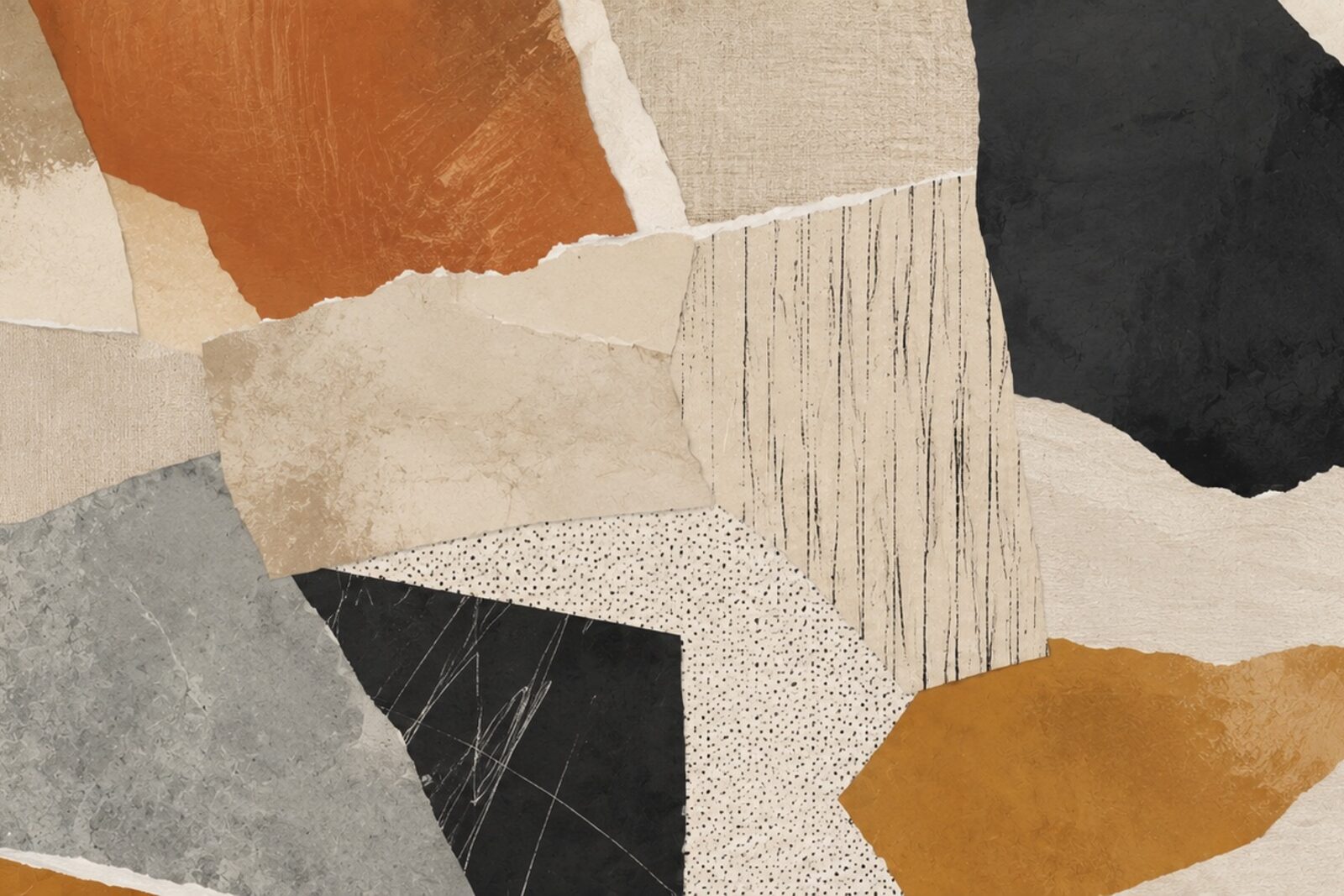 Mise en situation - Collage abstrait de matières (vue 01)