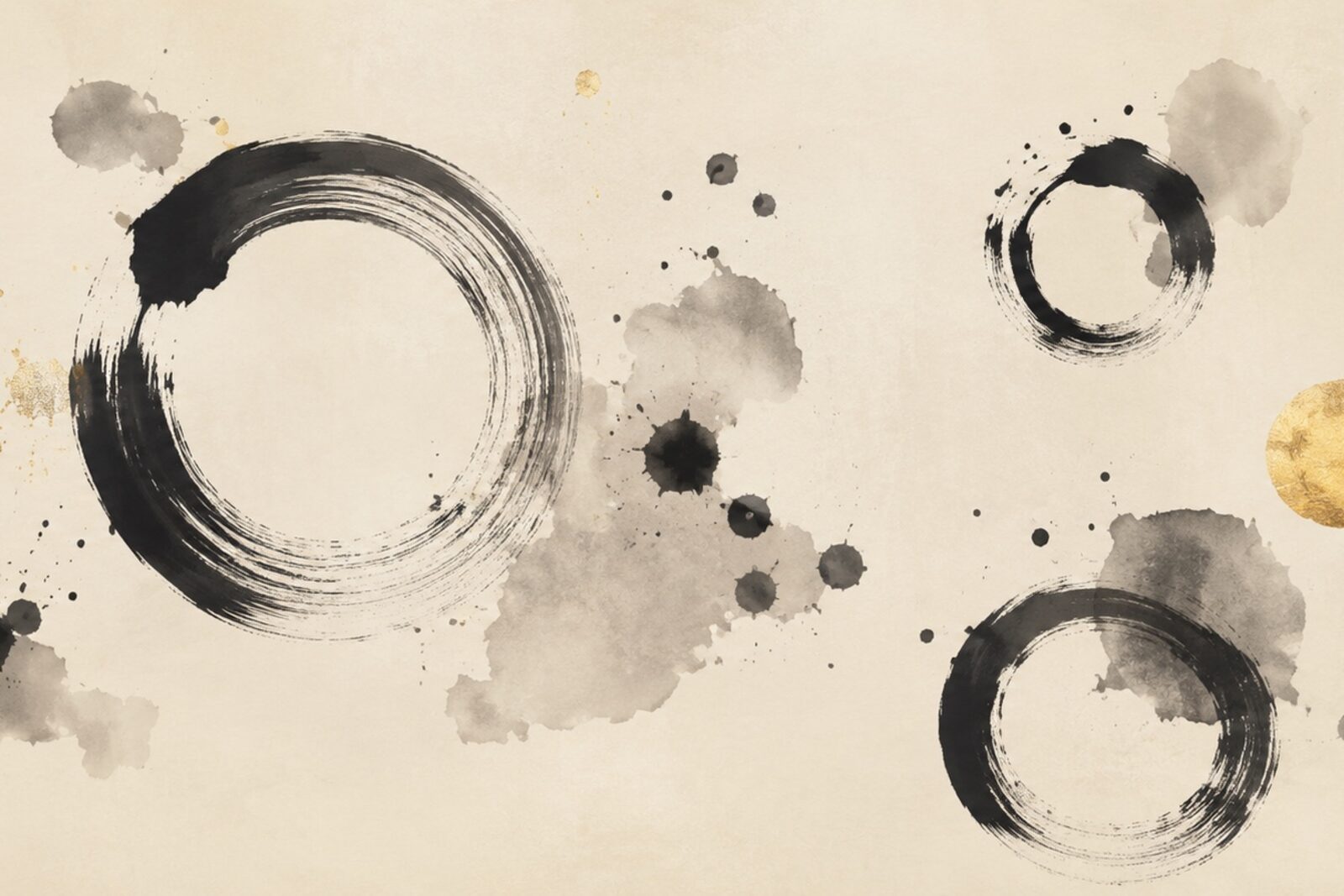 Mise en situation — Enso et taches d'encre (vue 01)