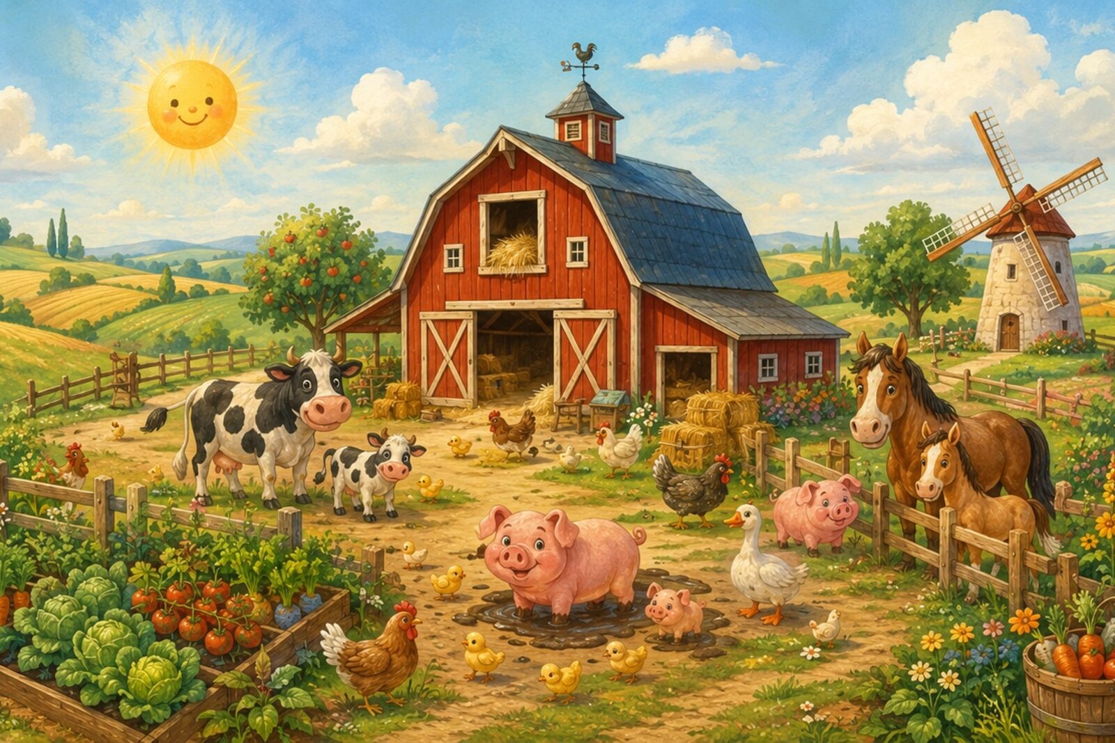Mise en situation - Ferme animée et potager (vue 01)