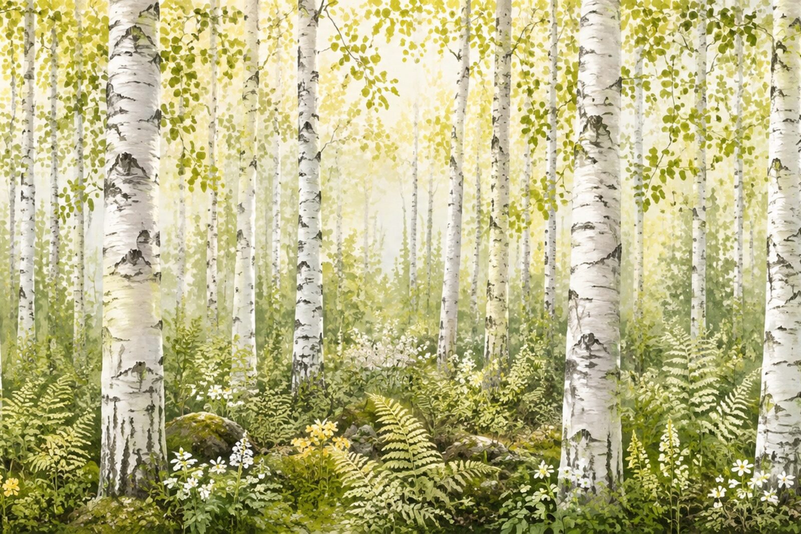 Mise en situation - Forêt de bouleaux (vue 01)