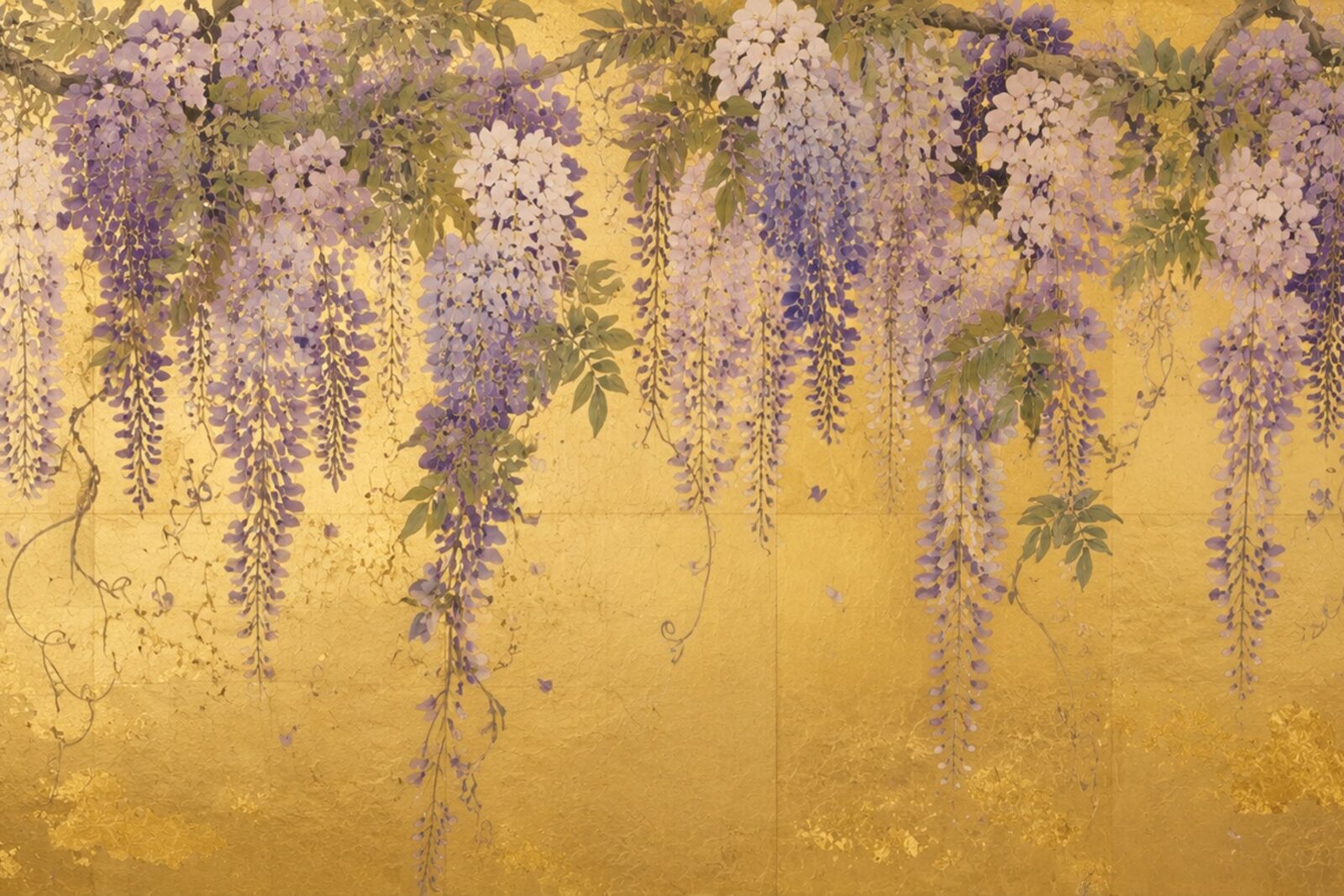 Mise en situation — Glycine sur paravent d'or (vue 01)