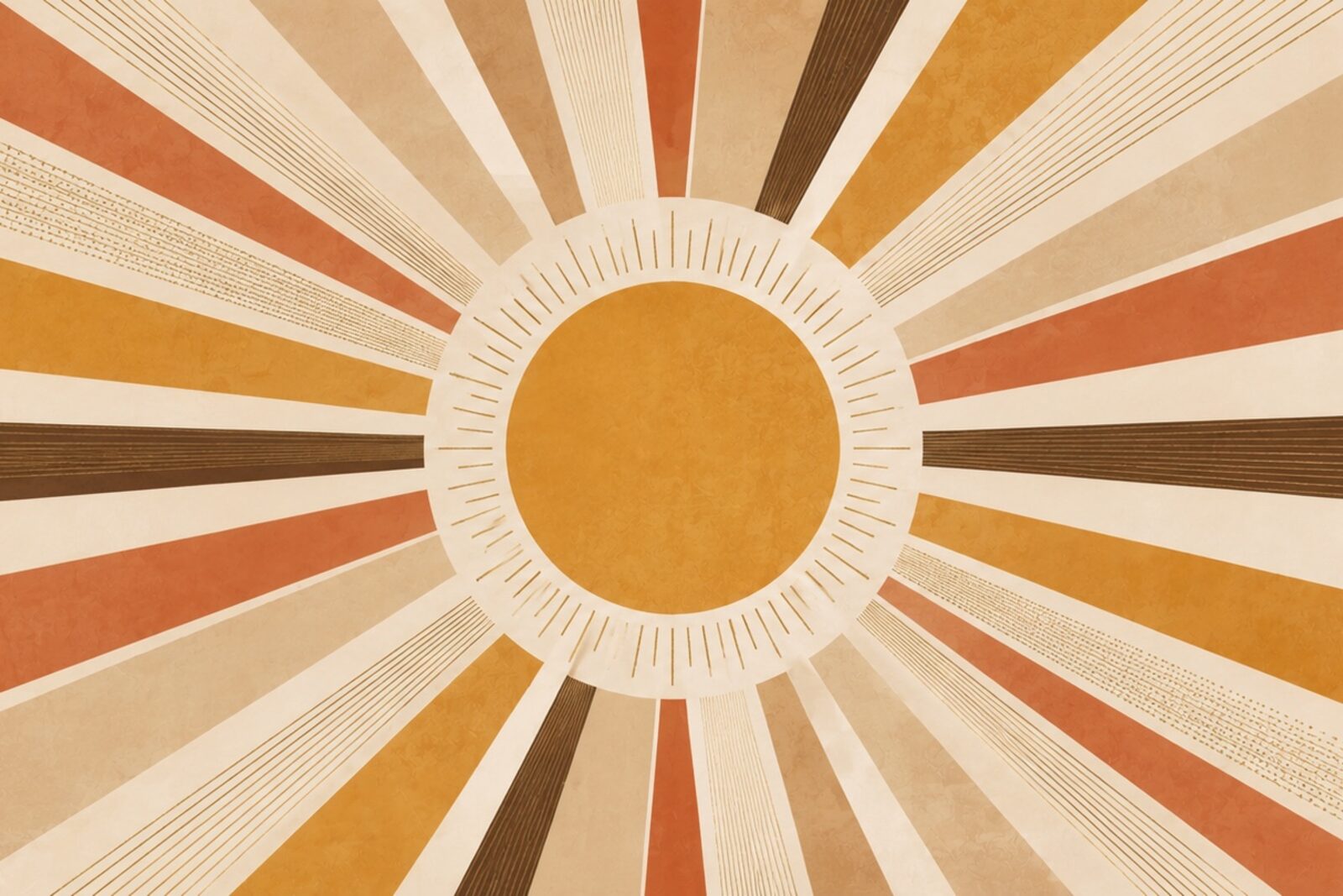 Mise en situation - Grand soleil aux rayons stylisés (vue 01)