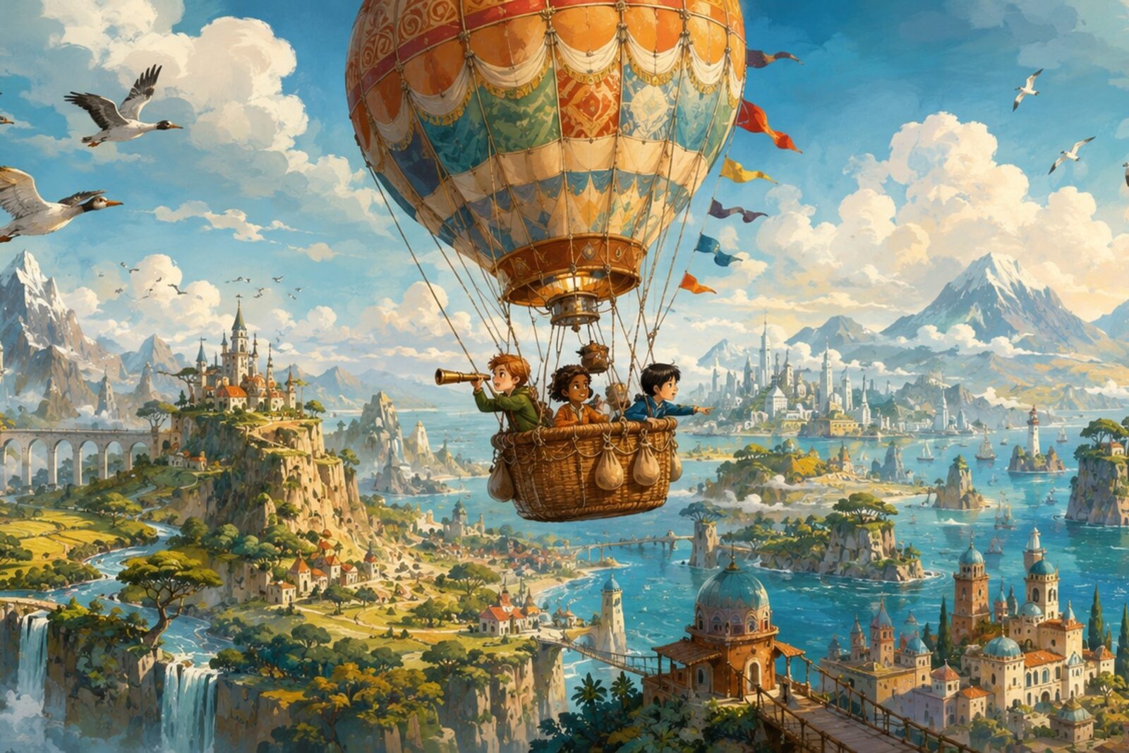 Mise en situation - Grand voyage en montgolfière autour du monde (vue 01)