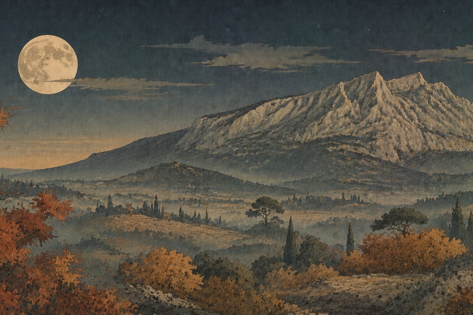 Mise en situation — Lune sur Sainte-Victoire (vue 01)