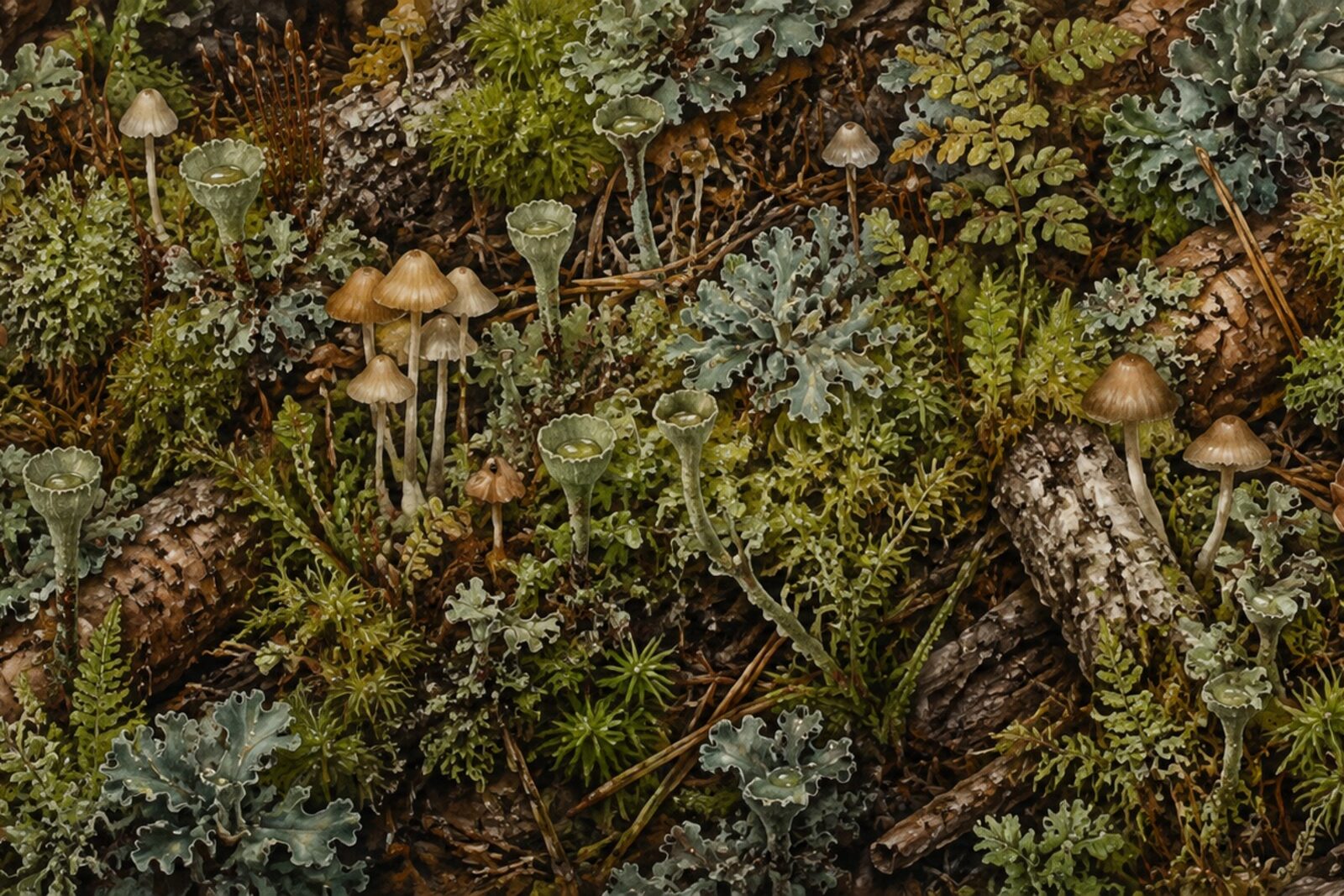 Mise en situation - Mousses et lichens (vue 01)