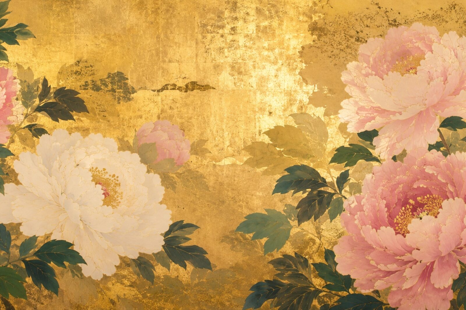 Mise en situation — Pivoines rinpa dorées (vue 01)