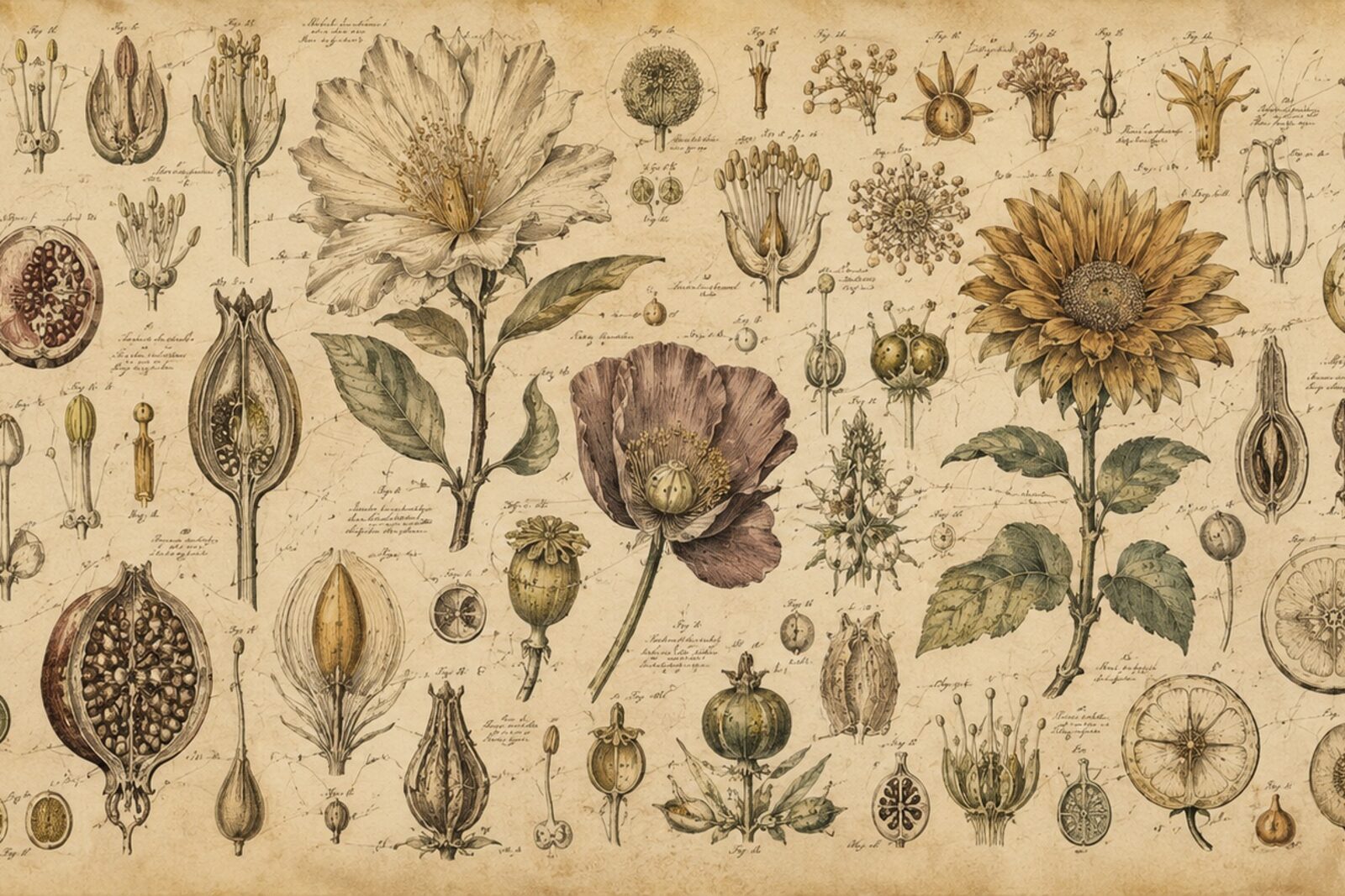 Mise en situation - Planche d'anatomie botanique (vue 01)