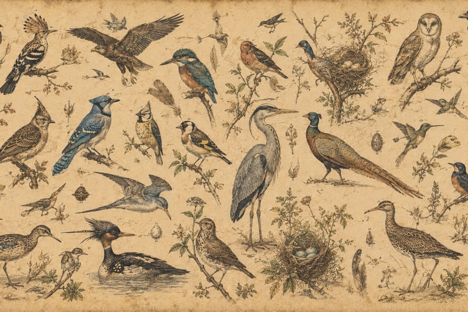 Mise en situation - Planche ornithologique (vue 01)