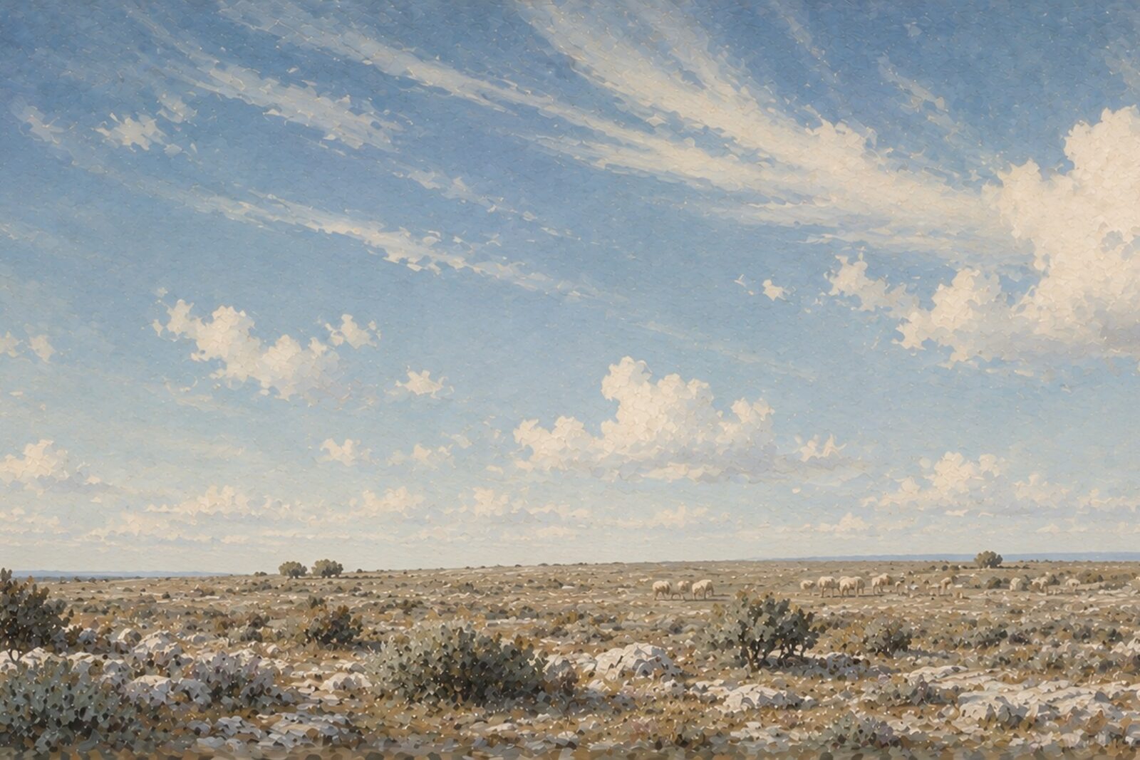 Mise en situation - Plateau de garrigue et grand ciel (vue 01)