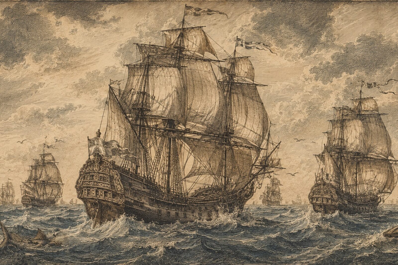 Mise en situation - Scène de navigation et grands voiliers (vue 01)