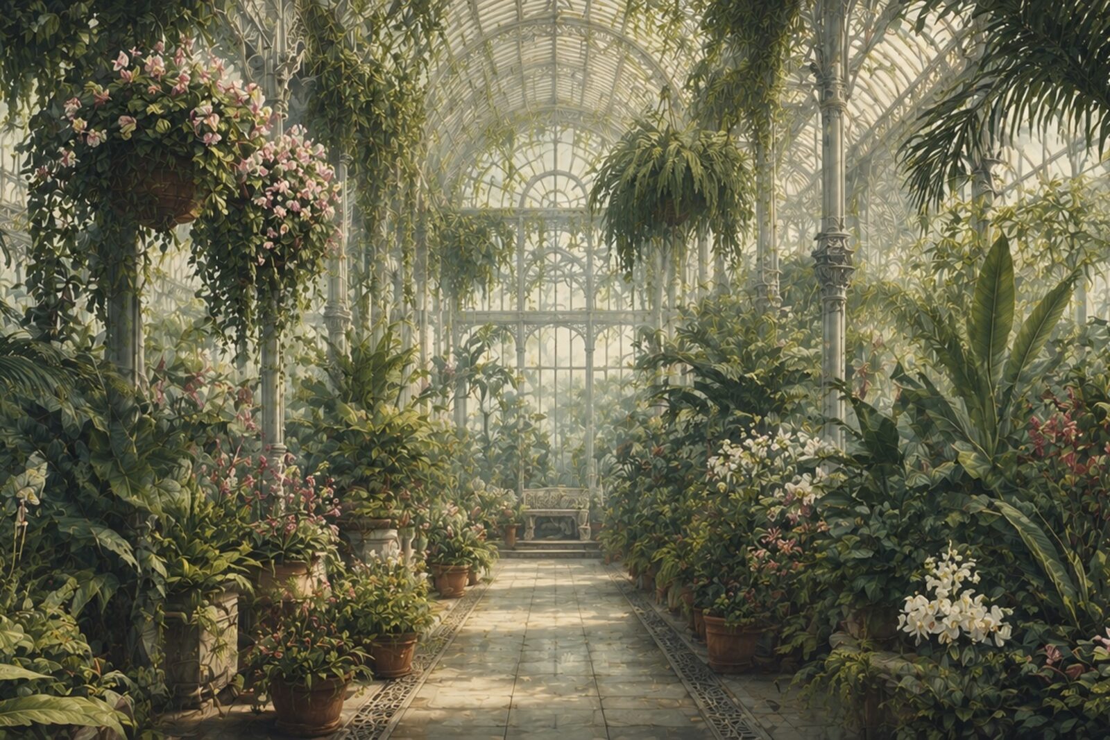 Mise en situation - Serre botanique foisonnante (vue 01)