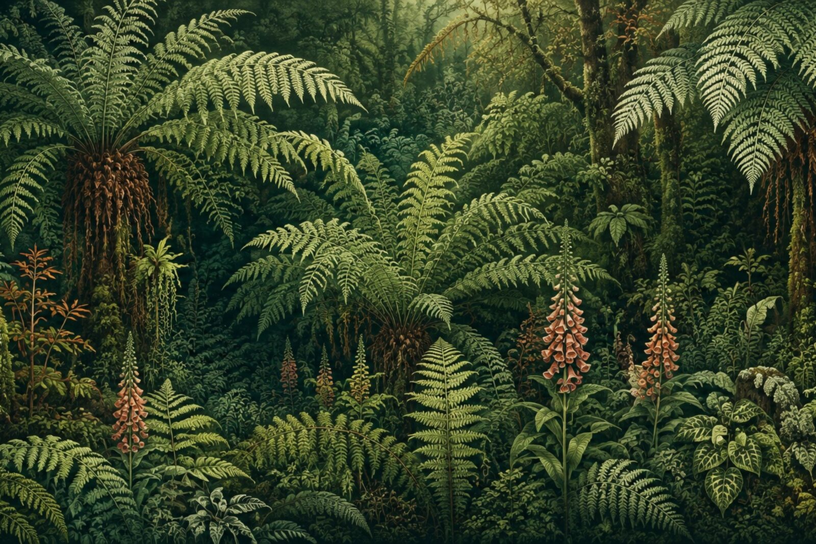 Mise en situation - Sous-bois de fougères luxuriant (vue 01)