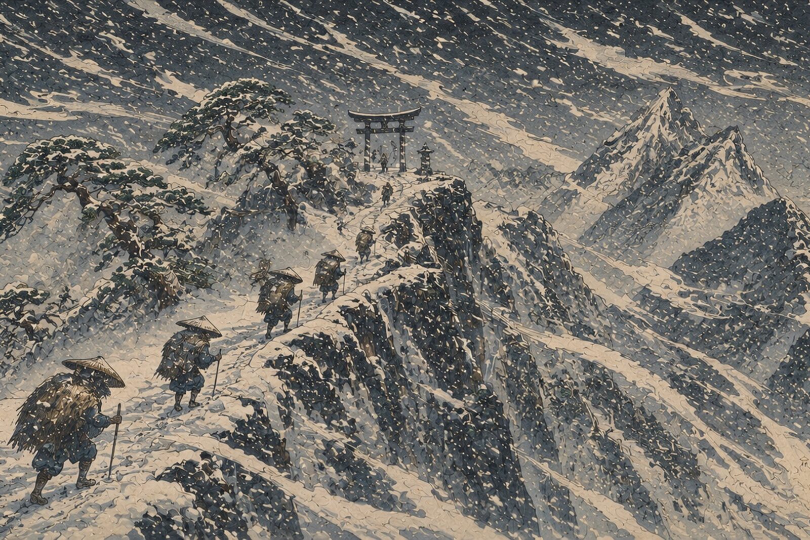 Mise en situation — Tempête de neige au col (vue 01)