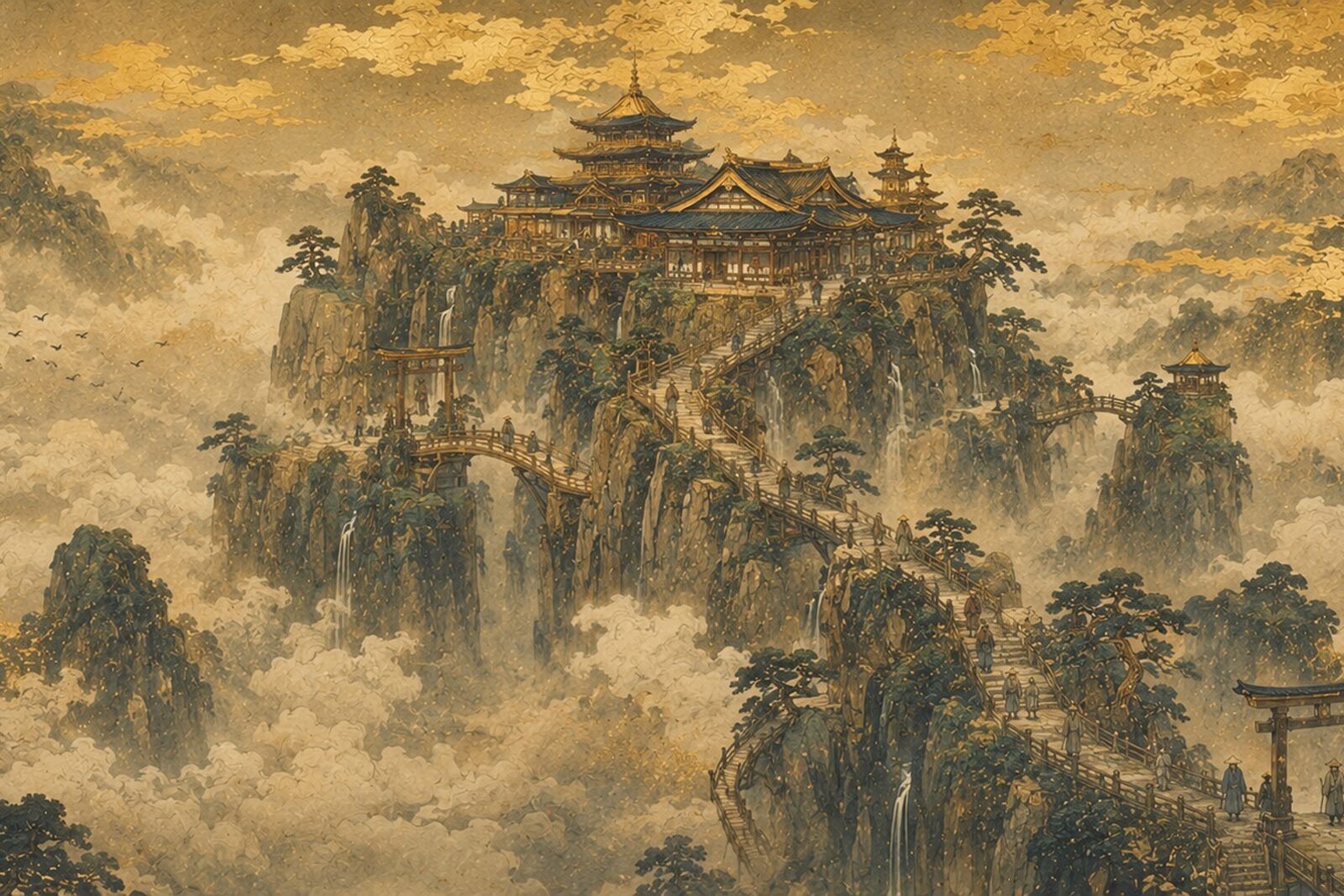Mise en situation — Temple dans les nuages (vue 01)