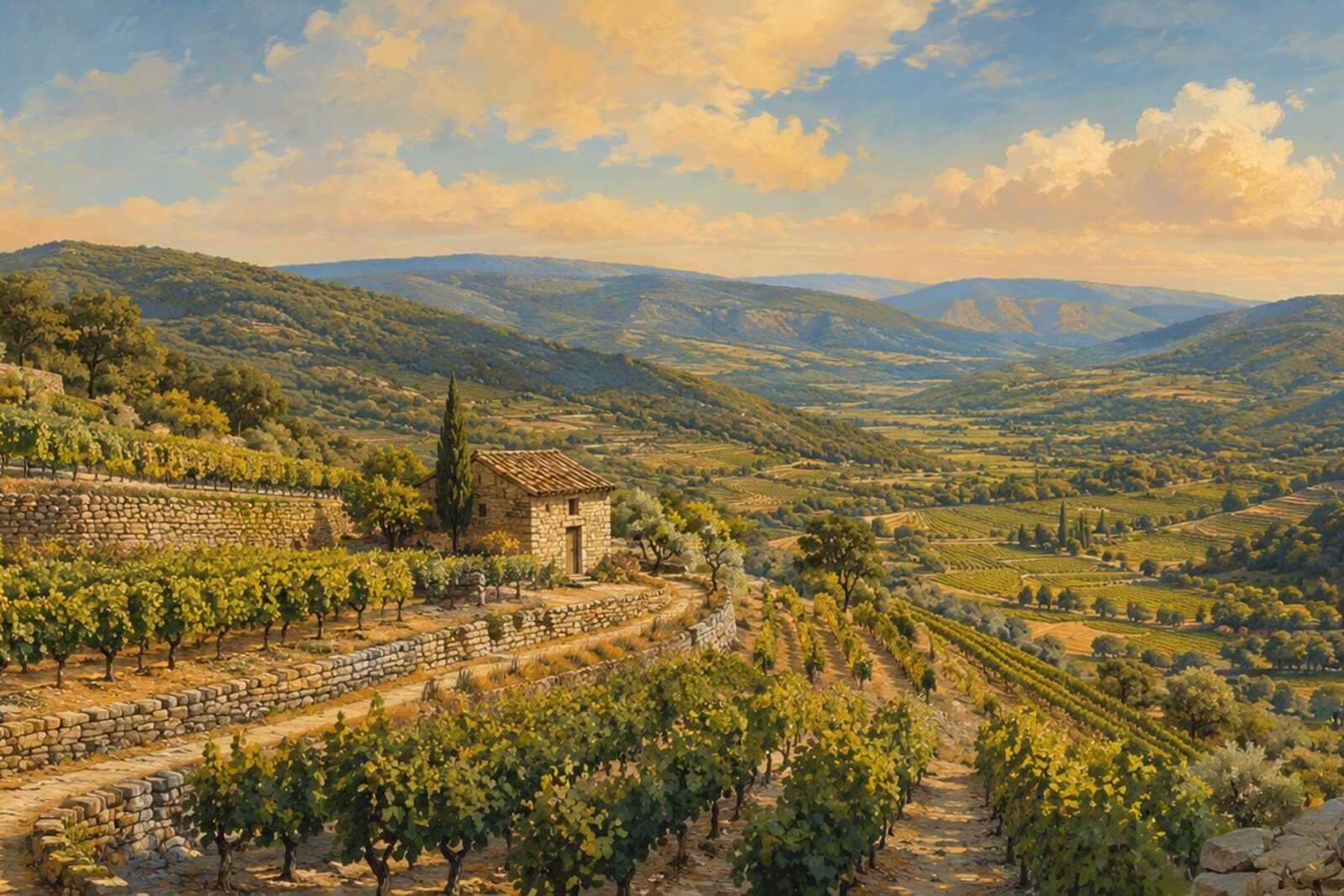 Mise en situation - Vignes en terrasses (vue 01)
