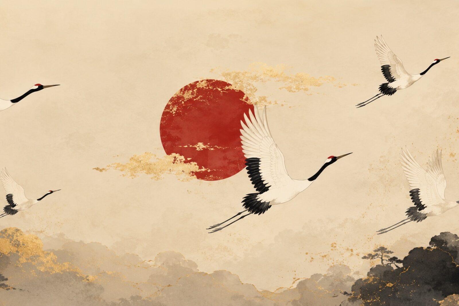 Mise en situation — Vol de grues (vue 01)