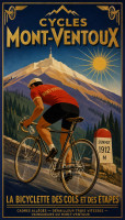 Affiche vintage vélo - Cycles Mont-Ventoux