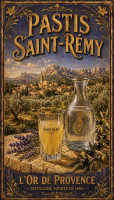 Affiche vintage apéritif - Pastis Saint-Rémy - L’Or de Provence