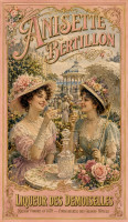 Affiche vintage apéritif - Anisette Bertillon - Liqueur des Demoiselles