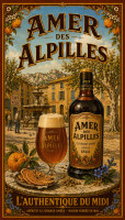 Affiche vintage apéritif - Amer des Alpilles - L’Authentique du Midi