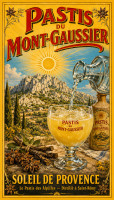 Affiche vintage apéritif - Pastis du Mont-Gaussier - Soleil de Provence