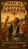 Affiche vintage apéritif - Marc de Provence Arssans - Eau-de-Vie des Vignerons