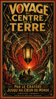 Affiche vintage Jules Verne - Voyage au Centre de la Terre