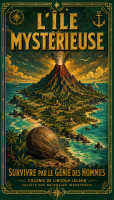 Affiche vintage Jules Verne - L’Île Mystérieuse