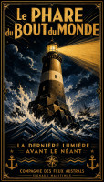 Affiche vintage Jules Verne - Le Phare du Bout du Monde