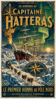 Affiche vintage Jules Verne - Les Aventures du Capitaine Hatteras
