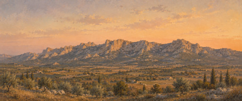 Papier peint fresque Provence - Lignes de crête des Alpilles