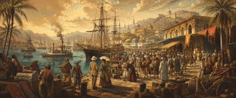 Papier peint fresque voyage - Port d’escale du bout du monde