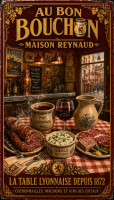 Affiche vintage Lyon - Au Bon Bouchon - Maison Reynaud