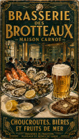 Affiche vintage Lyon - Brasserie des Brotteaux - Maison Carnot