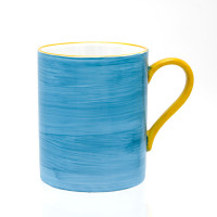Mug Bleu peint main en porcelaine