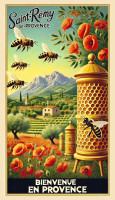 Affiche vintage Provence - Les Trésors du Rucher Provençal